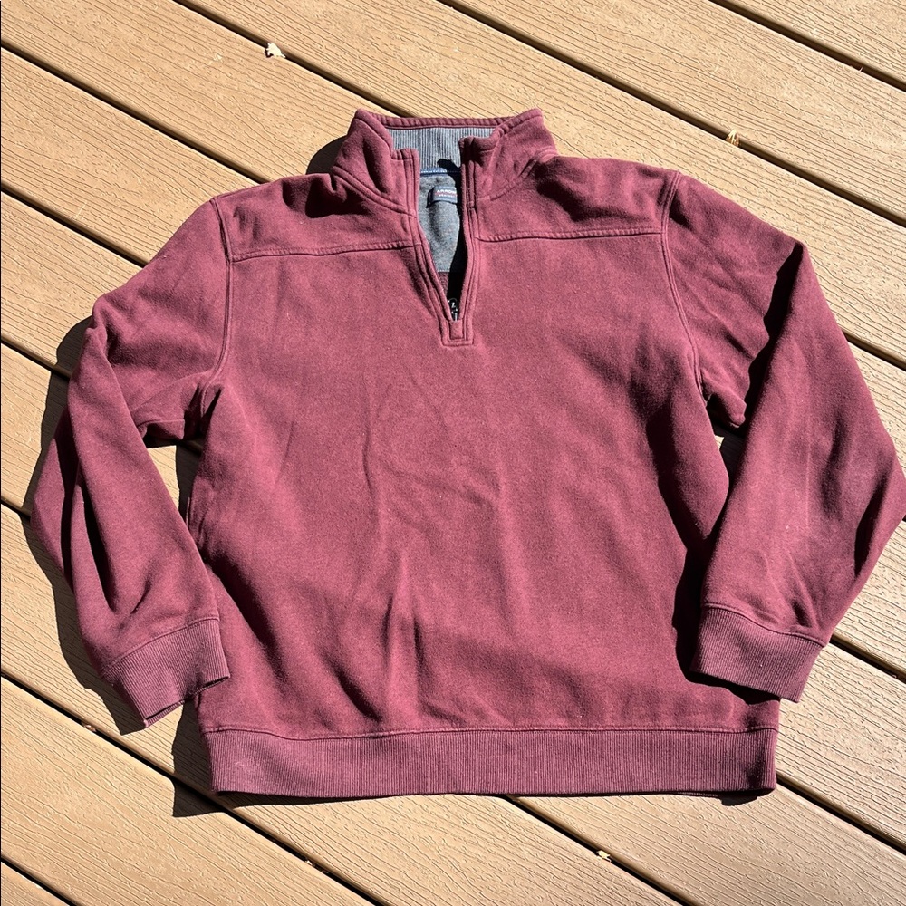 Men's Burgundy Quarter-Zip Sweater
